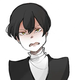 😠 Anime, Cartone animato, Ritratto, Emozione, Personaggio telegram sticker