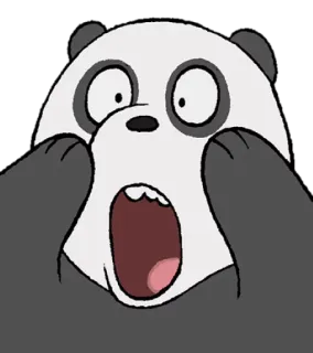 😱 Panda We Bare Bears panda, spaventato, scioccato, cartone animato, orso, animazione telegram sticker
