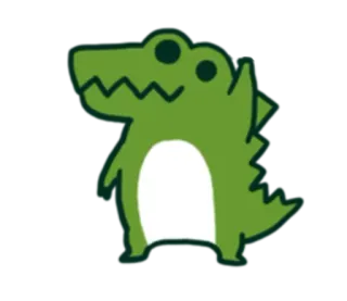 ✊ coccodrillo, animale, cartone animato, verde, carino telegram sticker
