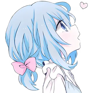 😍 Anime, Cartoon, Mädchen, Süß, Herz telegram sticker