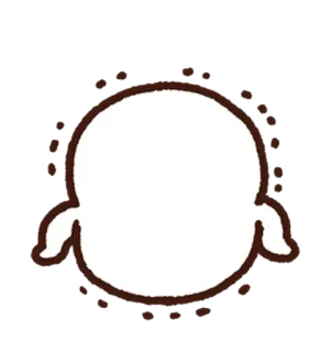 😨 cartoon, blob, outline, minimalist, simple whatsapp sticker