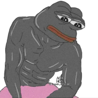 😐 AQA HOSI @YASSSIN GHAVIBEL Meme, Pepe, Bodybuilding, Kikker, Internetmeme telegram sticker