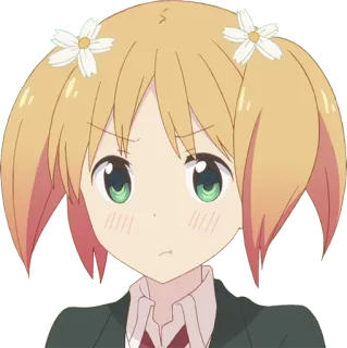 😕 Anime, Garota, Personagem, Fofo, Flor, Beicinho telegram sticker