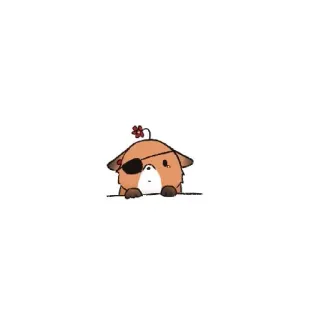 🥺 schattig, dier, hond, piraat, ooglap, cartoon telegram sticker