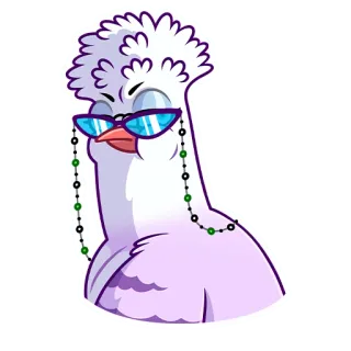 🤨 голубь, птица, очки, мультфильм, животное, наклейка telegram sticker