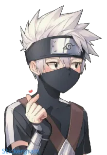 ❤ Kakashi Naruto Kakashi, Naruto, Anime, Ninja, imut, Chibi, ikat kepala whatsapp sticker