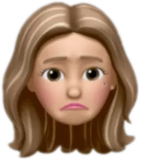 ☹️ Emoji, Memoji, Avatar, Traurig, Ausdruck, Frau telegram sticker