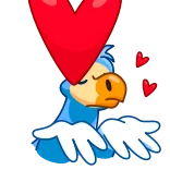 😘 vogel, hart, liefde, genegenheid, schattig, cartoon telegram sticker