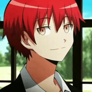 🎈 Karma Akabane Assassination Classroom Anime, Desenho animado, Cabelo ruivo, Personagem, Karma, Sala de aula whatsapp sticker