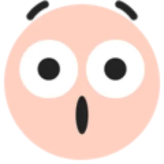 😮 Dibujo animado, Emoji, Cara, Expresión, Impactado, Sorprendido telegram sticker