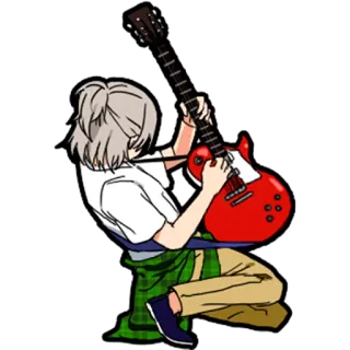 🎸 guitarra, música, anime, músico, banda telegram sticker