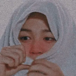 🐣 wanita, wajah, mata, potret, orang, kerudung telegram sticker