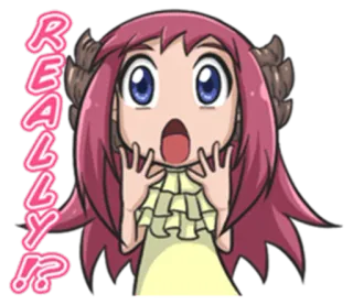 😳 REALLY!? อนิเมะ, ตกใจ, ประหลาดใจ, การ์ตูน, อัศเจรีย์, คำถาม, ภาพเคลื่อนไหว telegram sticker