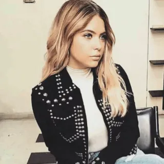 🍓 woman, blonde hair, person, portrait, jacket, female telegram sticker