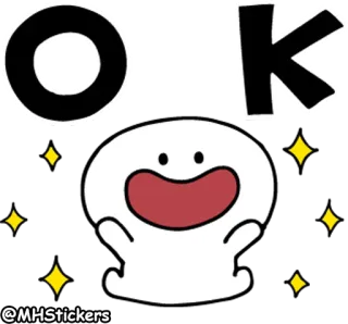 👌 OK ok, feliz, fofo, brilhos, blob, positivo telegram sticker