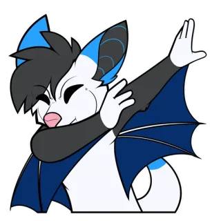 😘 Furry, Pipistrello, Dab, Antropomorfo, Animale, Cartone animato telegram sticker