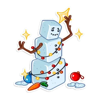 ⭐️ pupazzo di neve, inverno, natale, vacanze, festivo, decorazione telegram sticker