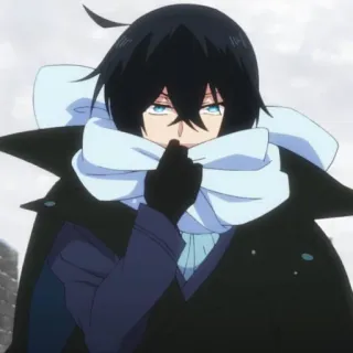 🌐 Anime, Masculino, Invierno, Bufanda, Abrigo whatsapp sticker