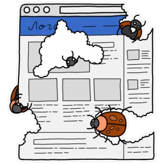 🐞 Лого bug, ladybug, computer, website, debugging, logo telegram sticker