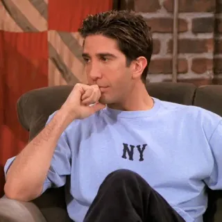 😐 Ross Geller Friends NY Ross Geller, Friends, Nova York, Televisão, Sitcom, Personagem telegram sticker