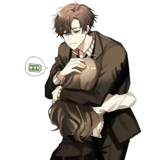 ❤️ Ôm, Anime, Cặp đôi, Tình yêu, Lãng mạn whatsapp sticker