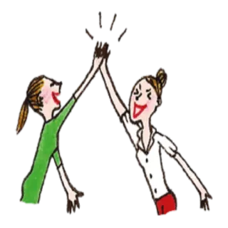 👍 Дай пять, Праздник, Мультфильм, Командная работа, Женщины telegram sticker