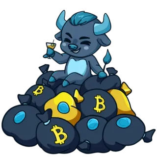 🏆 taureau, Bitcoin, crypto, argent, finance, richesse telegram sticker