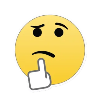 💬 Emoji, Dedo corazón, Ofensivo, Gesto, Amarillo, Humor telegram sticker