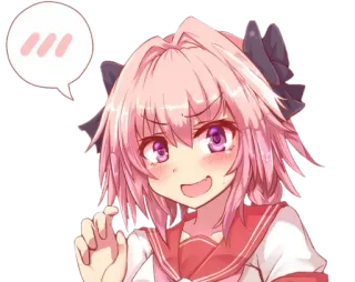 😅 Astolfo Fate/Apocrypha Anime, Mangá, Fofo, Cabelo Rosa, Rubor, Sorriso, Astolfo, Fate/Apocrypha telegram sticker