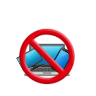 💻 não, dispositivos, proibido, computador, telefone, laptop telegram sticker