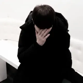 🐮 triste, contrarié, personne, veste, émotionnel, abattu telegram sticker