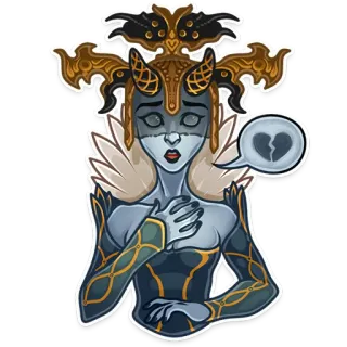 💔 sticker, donna, triste, cuore spezzato, fantasy telegram sticker
