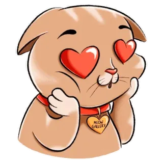 😍 MEOW GALLERY chat, amour, coeurs, sticker, animal, mignon, miaou, galerie whatsapp sticker