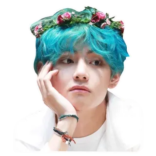 😇 V V, BTS, K-Pop, Corona di fiori, Coreano, Idolo telegram sticker