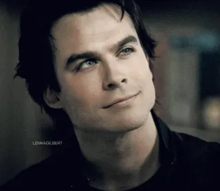 🙂 Damon Salvatore The Vampire Diaries Ian Somerhalder, actor, retrato, hombre, vampiro whatsapp sticker