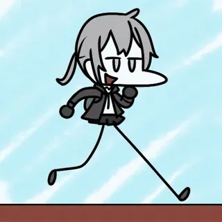 🏃‍♀️ Cartoon, Anime-Stil, Laufen, Strichmännchen, Illustration telegram sticker