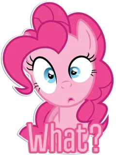 😗 Pinkie Pie My Little Pony What? pinkie pie, my little pony, dibujos animados, qué, pregunta, pony telegram sticker