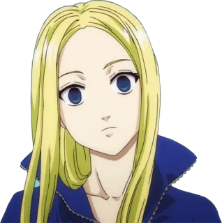 😐 animé, blonde, femme, personnage, dessin animé whatsapp sticker