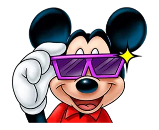 😎 Mickey Mouse cartone animato, topo, occhiali, disney, personaggio telegram sticker