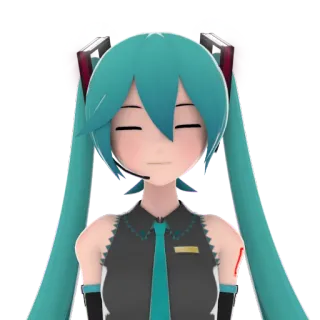 😑 Hatsune Miku Anime, Vocaloid, Charakter, Weiblich, Cartoon, Mädchen telegram sticker
