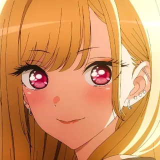 🥰 Marin Kitagawa My Dress-Up Darling 动漫, 女孩, 角色扮演, 可爱, 金发 telegram sticker