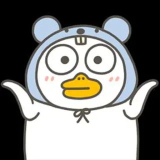🐣 เป็ด, การ์ตูน, น่ารัก, สัตว์, ร่าเริง, คาวาอิ telegram sticker