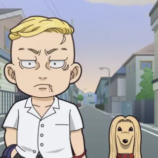 🎐 Anime, Personagem, Cachorro, Desenho animado, Animação whatsapp sticker