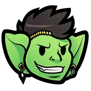 🗒 Hoạt hình, Xanh lá, Nhân vật, Fantasy, Sinh vật, Orc, Quái vật, Goblin telegram sticker