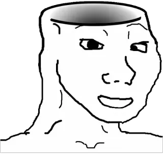 😦 meme, brain, empty, wojak telegram sticker