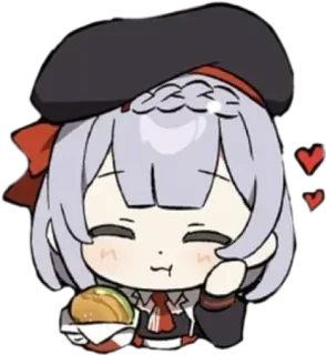 😋 carino, anime, cartone animato, cibo, hamburger, cuore telegram sticker