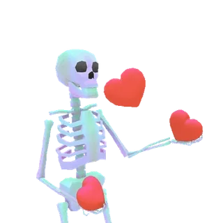 ❤ scheletro, cuori, amore, san valentino, san valentino whatsapp sticker