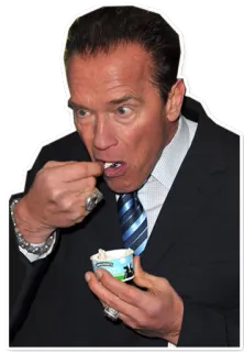 😳 Arnold Schwarzenegger actor, político, comiendo, helado, celebridad telegram sticker