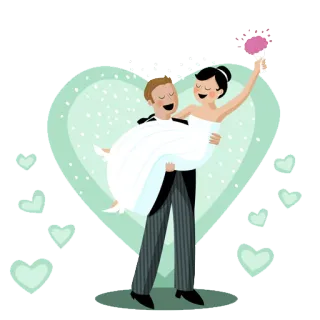 💑 свадьба, невеста, жених, любовь, брак whatsapp sticker
