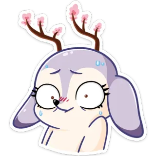 😅 cervo, animal, fofo, desenho animado, adesivo, kawaii, nervoso telegram sticker